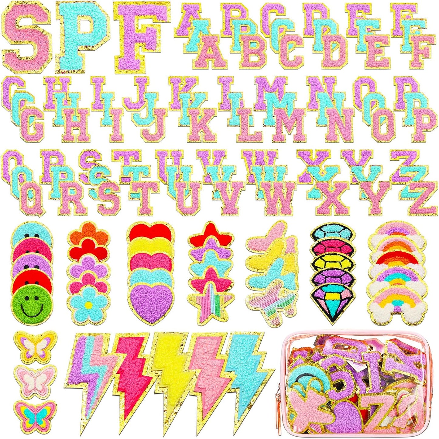 Yilloog 120 Pcs Chenille Letter Patches for Creative DIY Projects