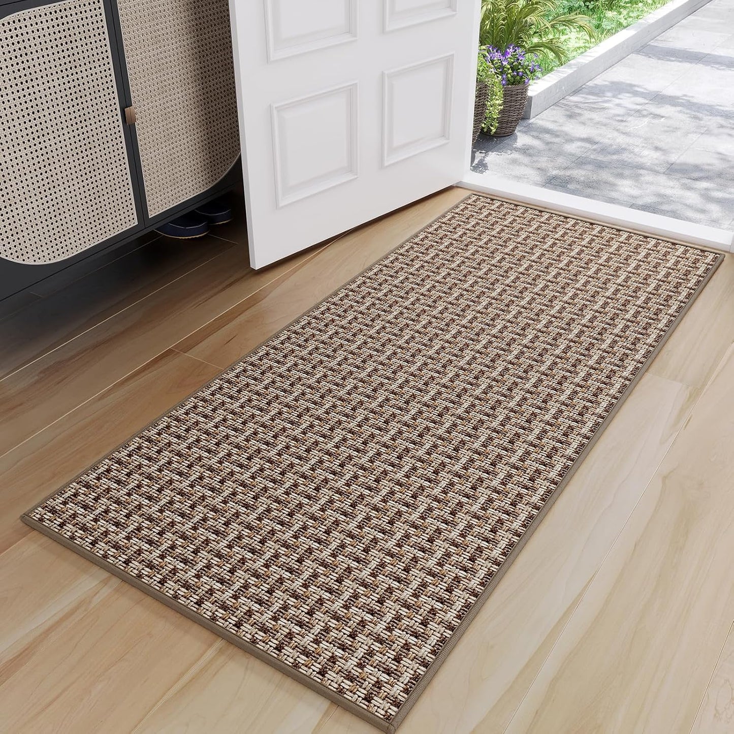 Indoor Door Mat 24x72 for Entryway with Non-Slip Rubber Backing