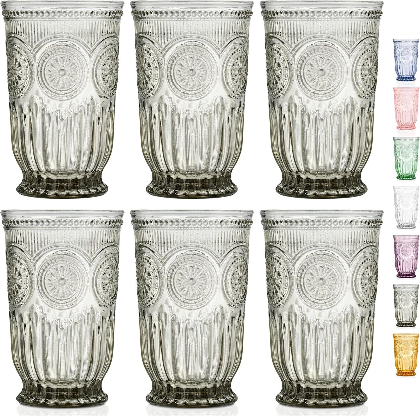 Yungala Smoke Highball Glasses Set of 6 for Elegant Dining