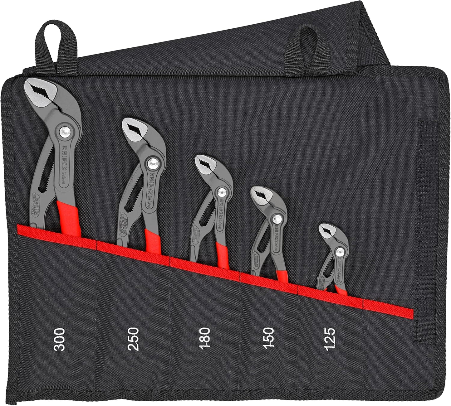 KNIPEX 5 Pc Pliers Cobra Set In Tool Roll for Precision Work