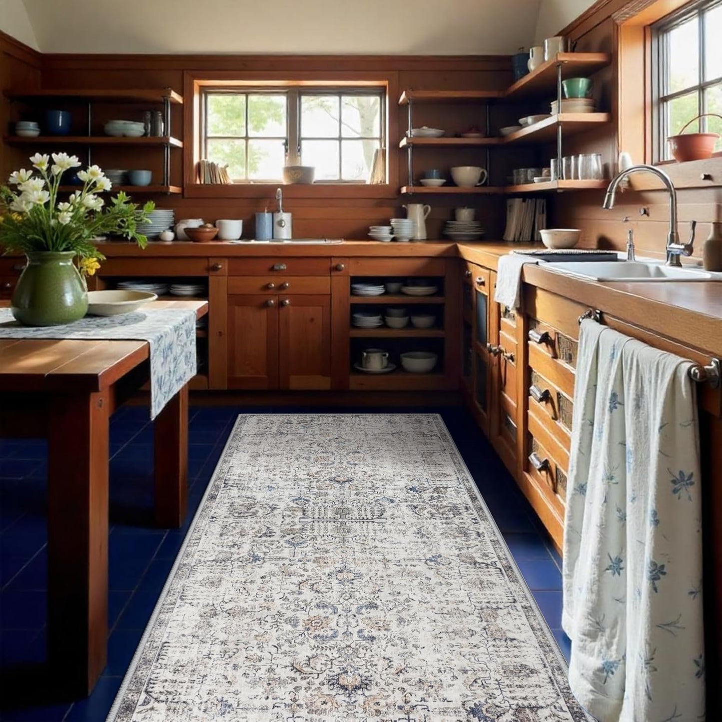 Washable 4x10 Hallway Runner Rug - Soft Non Slip Carpet
