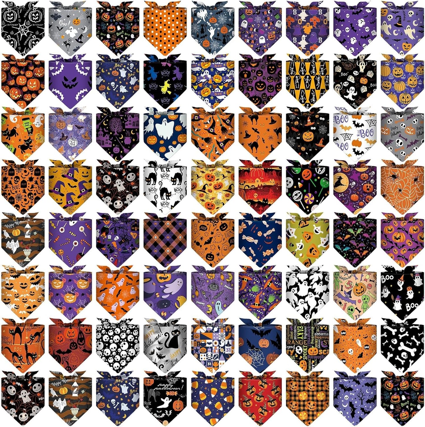 Stylish 72 Packs Dog Bandanas for Halloween and St. Patrick's Day