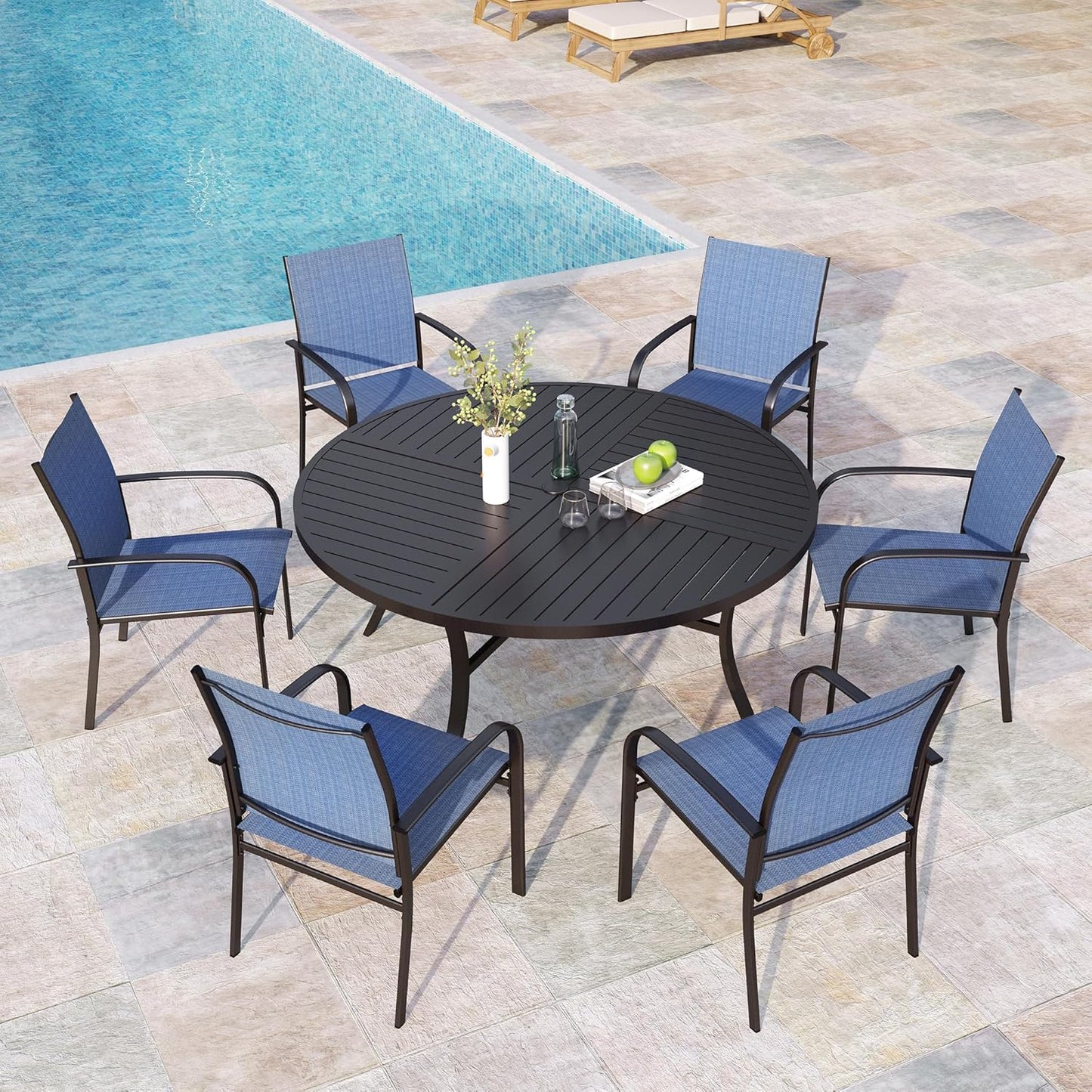 7 Pieces Outdoor Table and Chairs Set for Stylish Dining