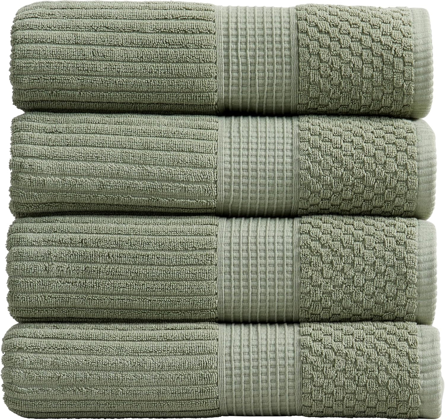 Springtree Home 100% Cotton Bath Towel Set of 4 for Comfort