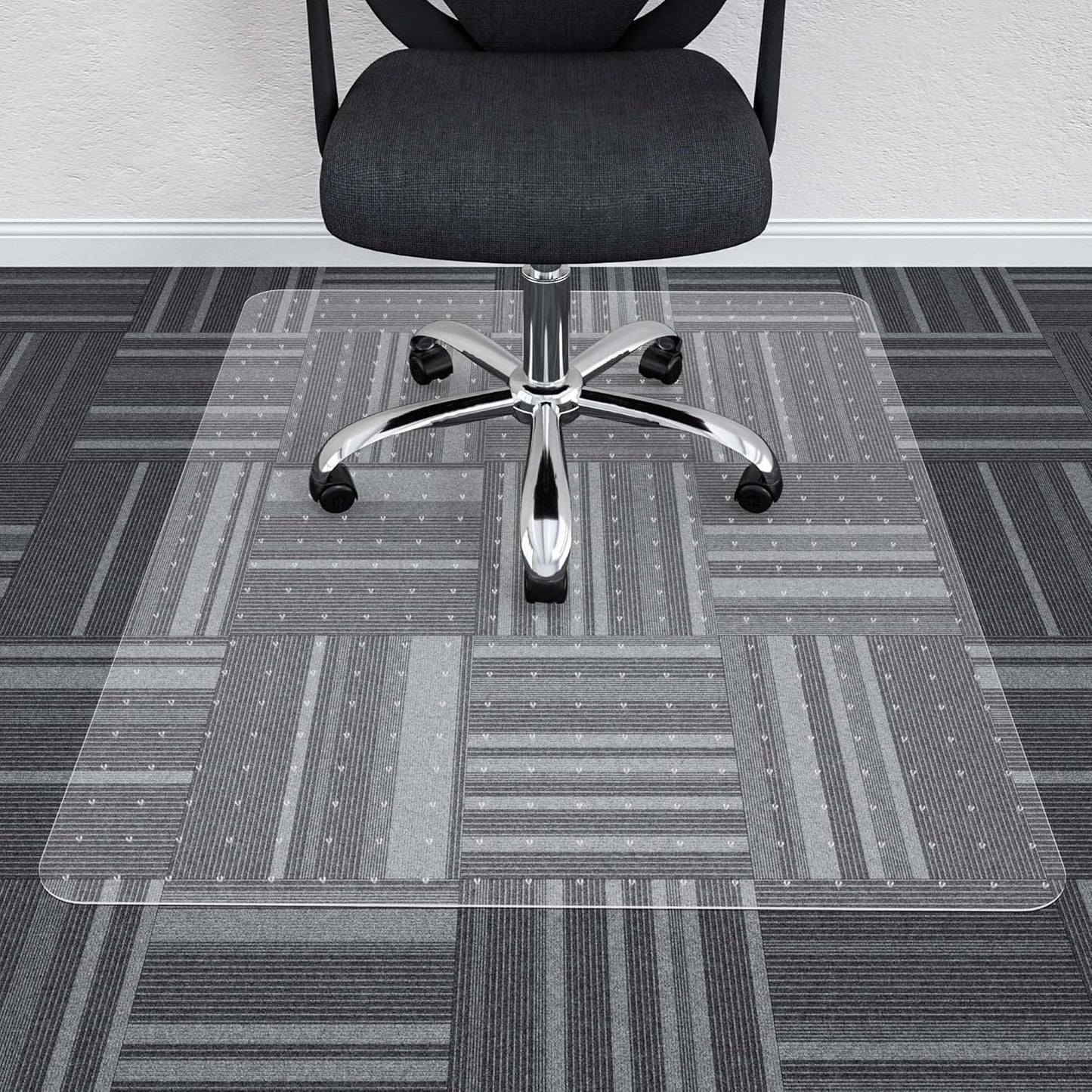 Protect Floors with HOMEK Clear Chair Mat - 36 x 48 Studded Mat for Low Pile Carpets