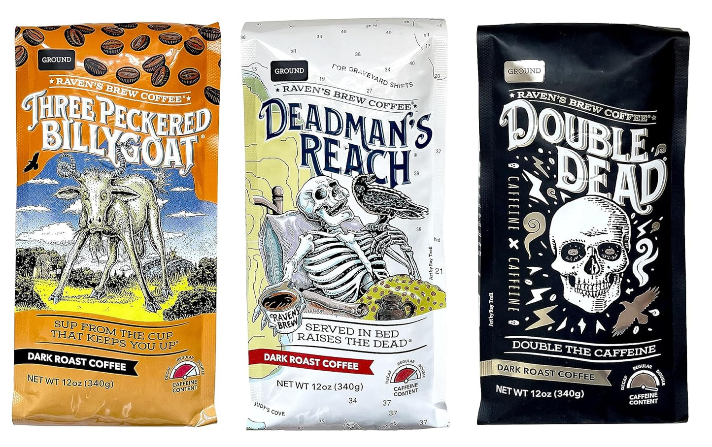 Raven's Brew Coffee Variety Pack - Bold Flavors Trio - 12oz
