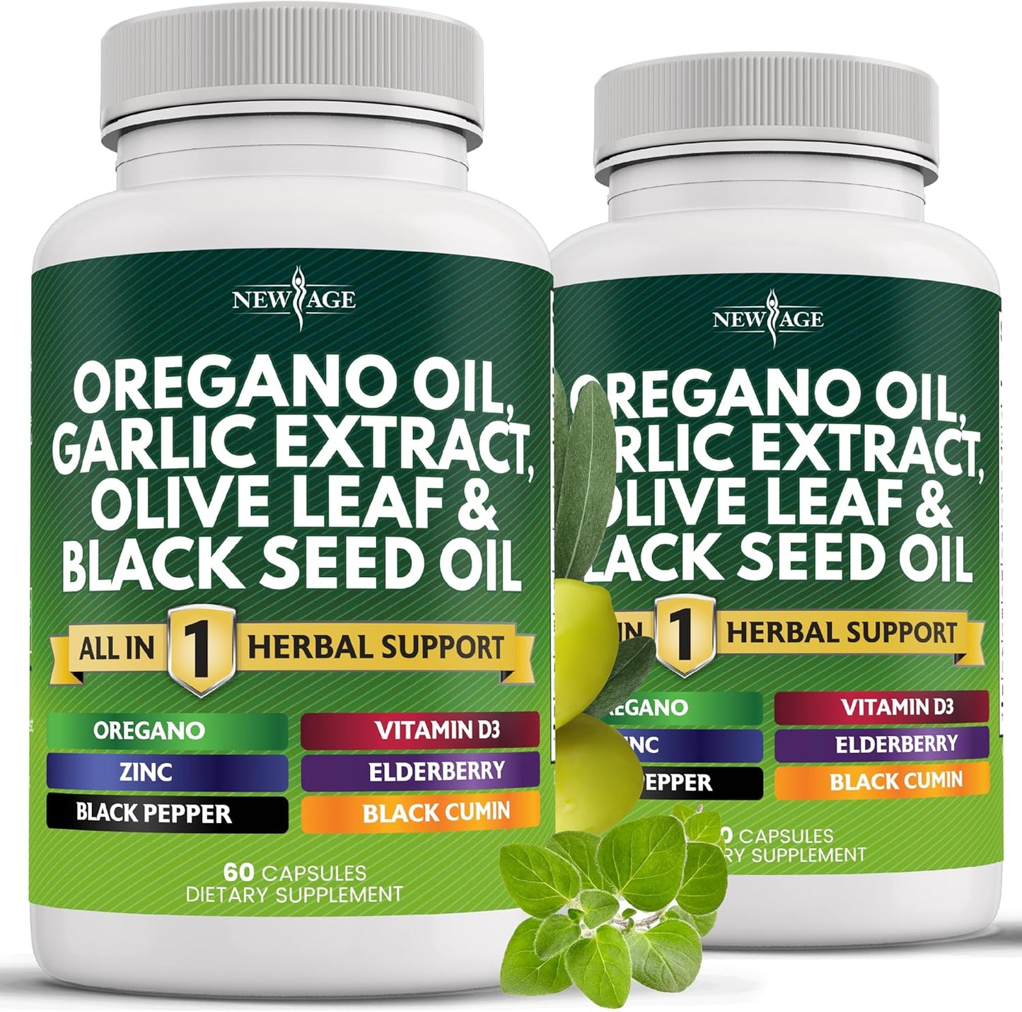 Enhanced Oregano Oil and Garlic Extract Supplement for Health