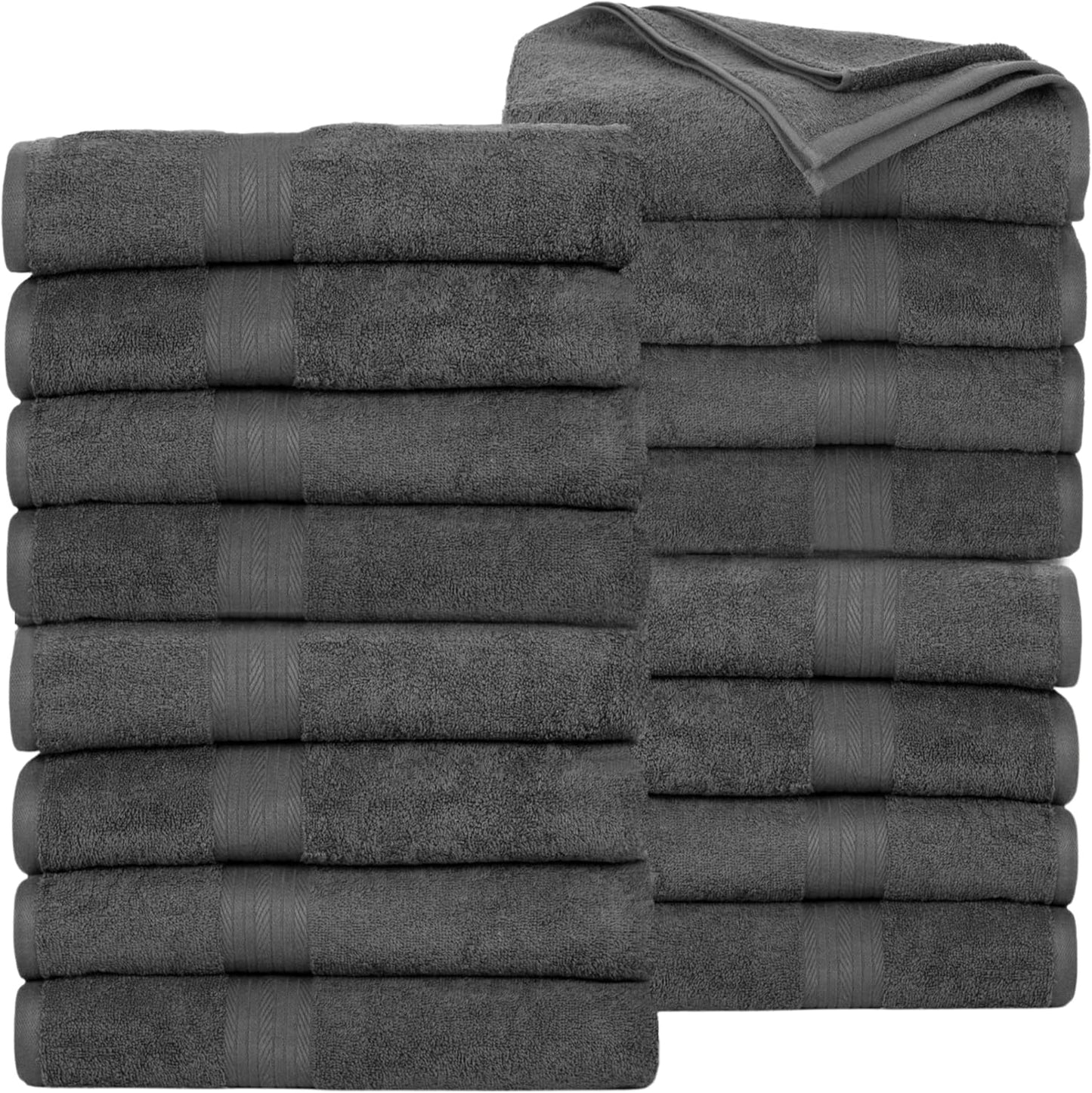 Luxurious 100% Cotton Bath Towels Pack of 16 for Everyday Use