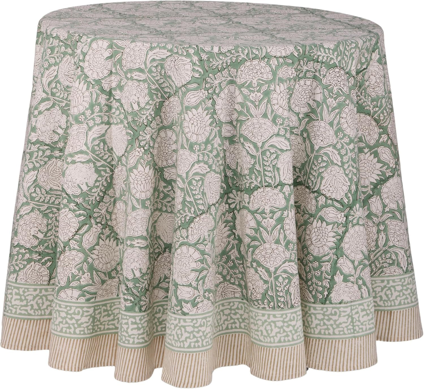 ATOSII Jade 100% Cotton Boho Round Tablecloth for All Occasions