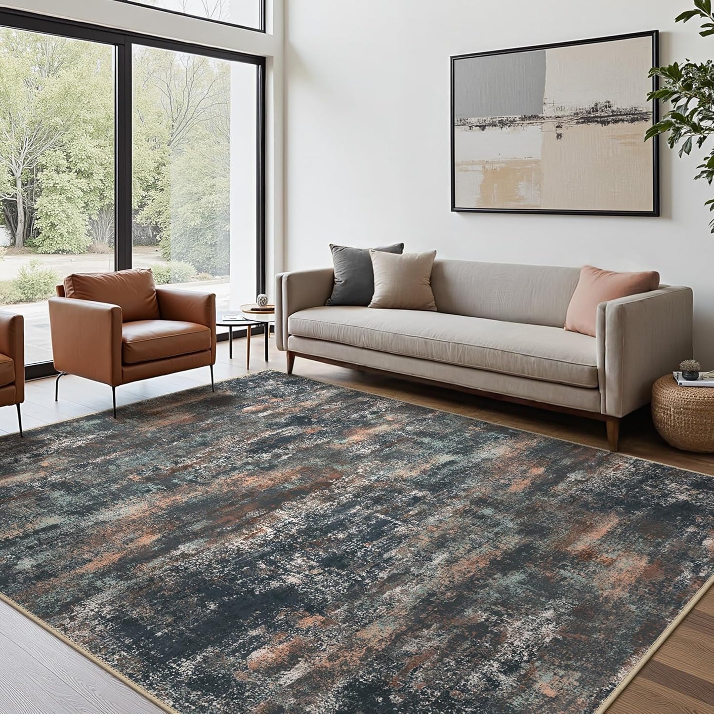 Modern Abstract 8x10 Area Rugs for Living Room and Bedroom