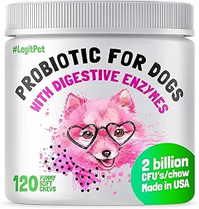Probiotics for Dogs with Natural Digestive Enzymes for Relief