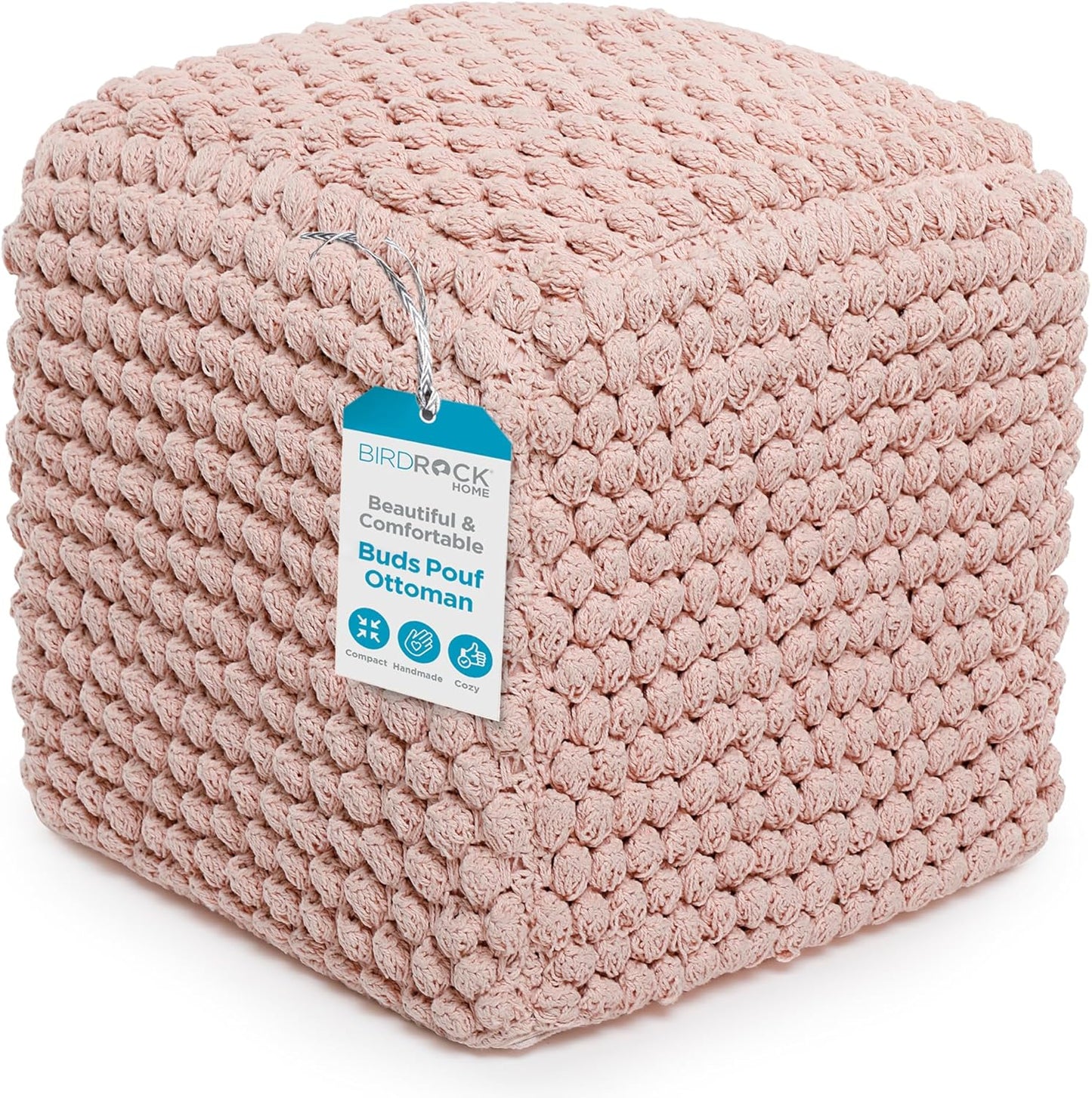 Buds Pouf Foot Stool Ottoman - Comfortable Knit Bean Bag Chair