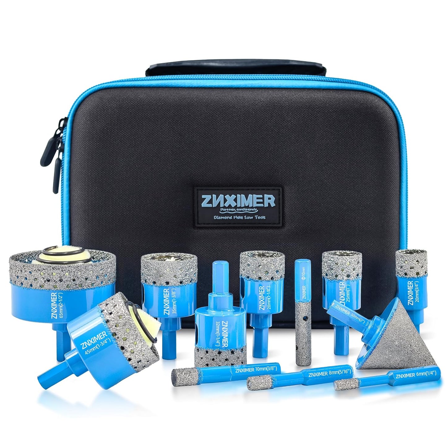 Diamond Tile Hole Saw Kit for Ceramic, Granite, and Marble