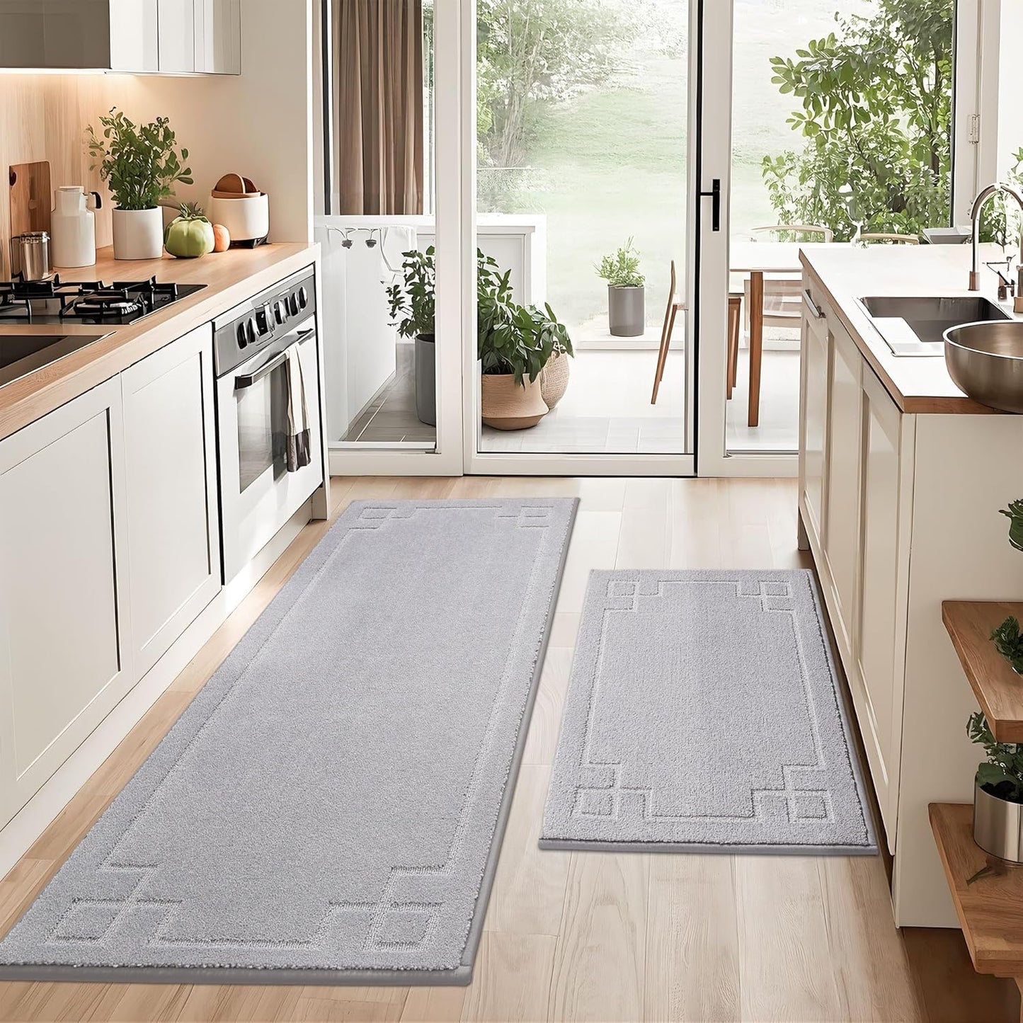 Non-Slip Washable Kitchen Rugs Set of 2 for Comfort and Safety