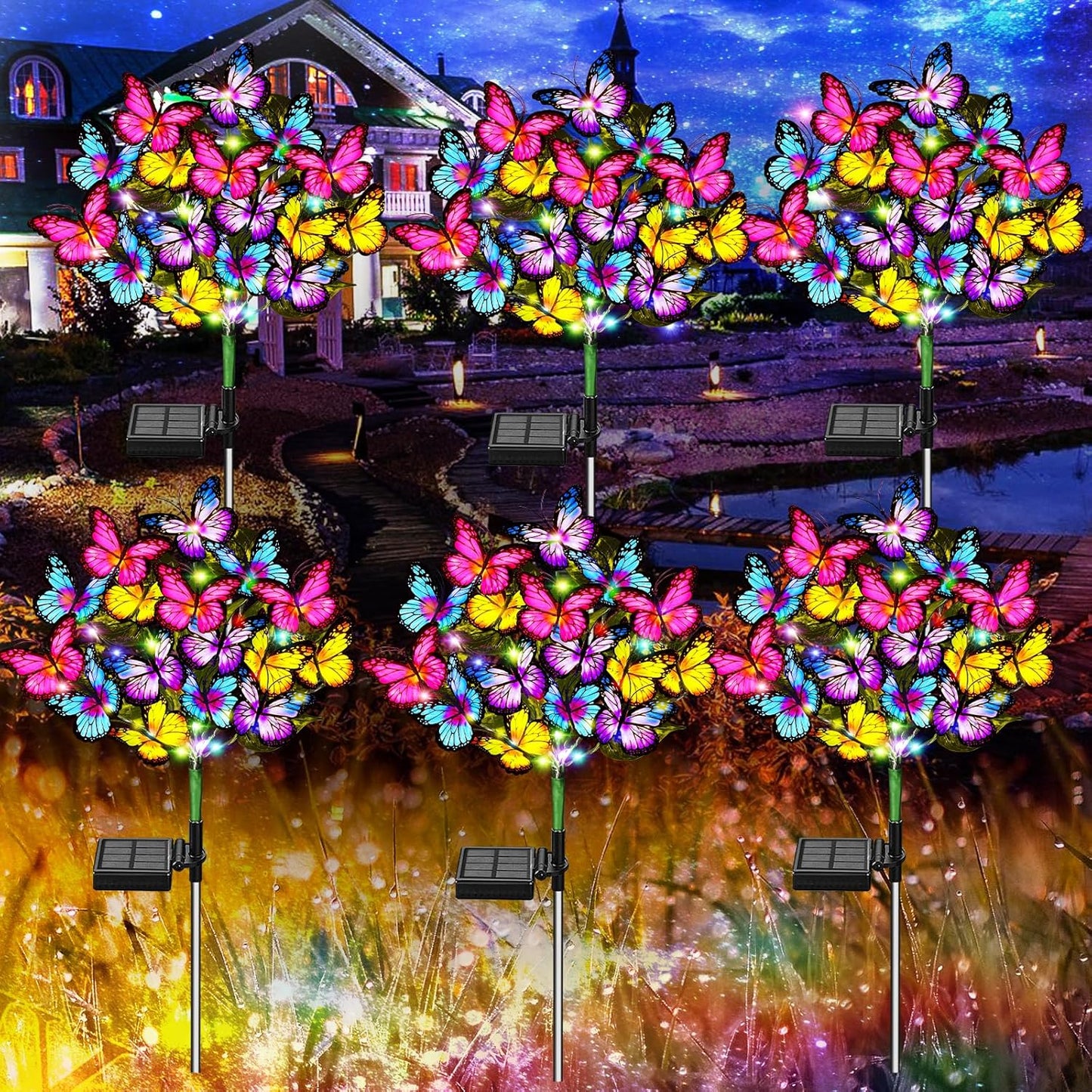 Stunning Solar Garden Lights with 216 LED Butterflies for Decor