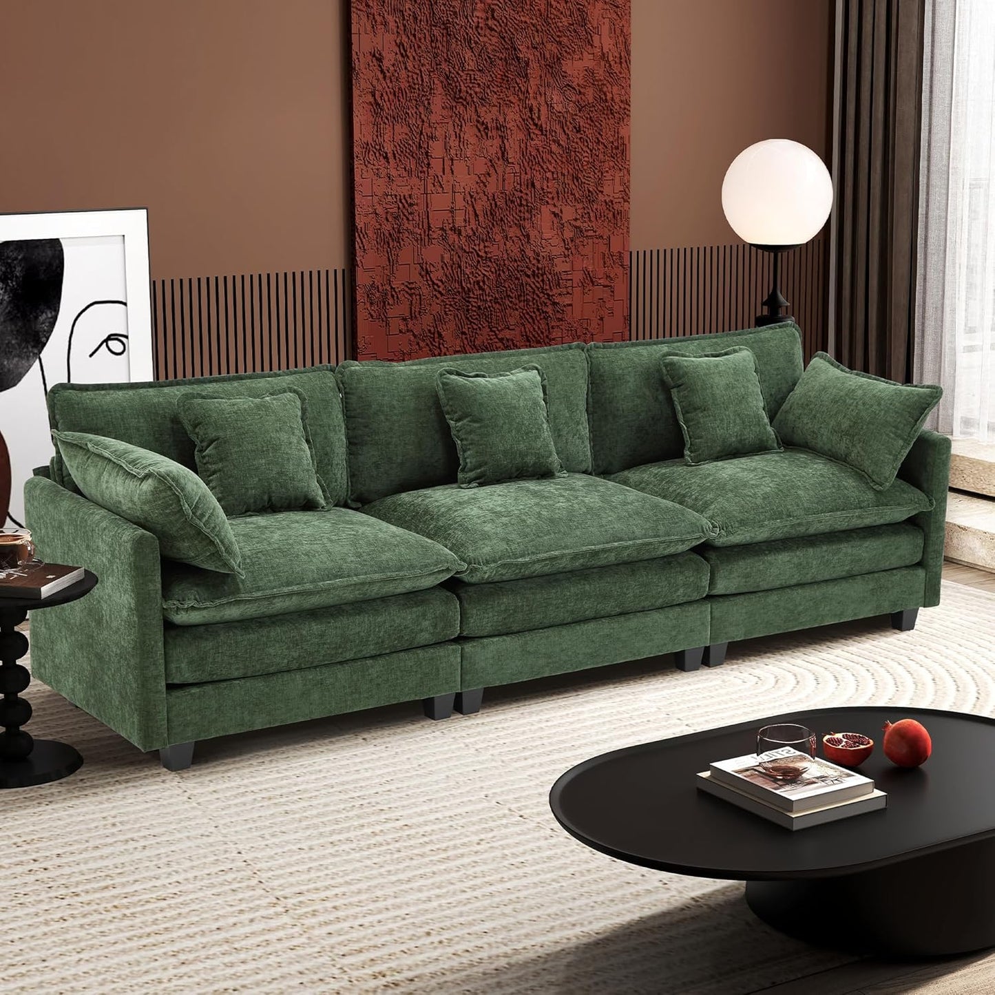 Ihanherry 111.4 Inch Modular Sectional Cloud Sofa for Comfort