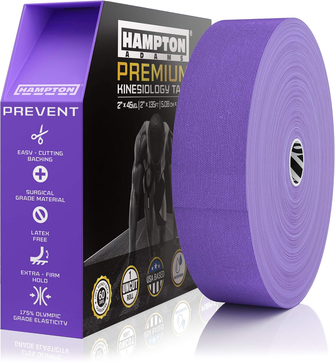 Hampton Adams Elastic Kinesiology Tape for Muscle Support & Recovery