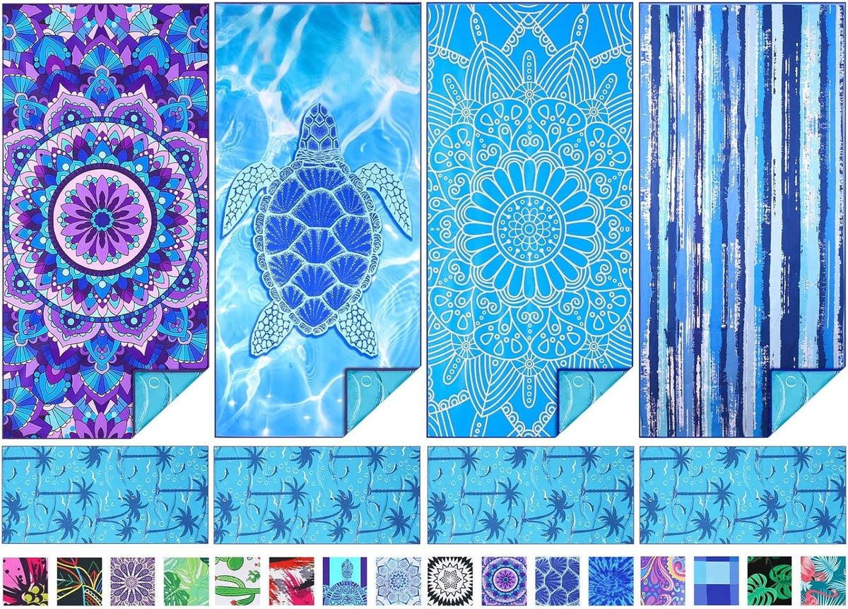 Extra Large Microfiber Beach Towels for Travel and Sports