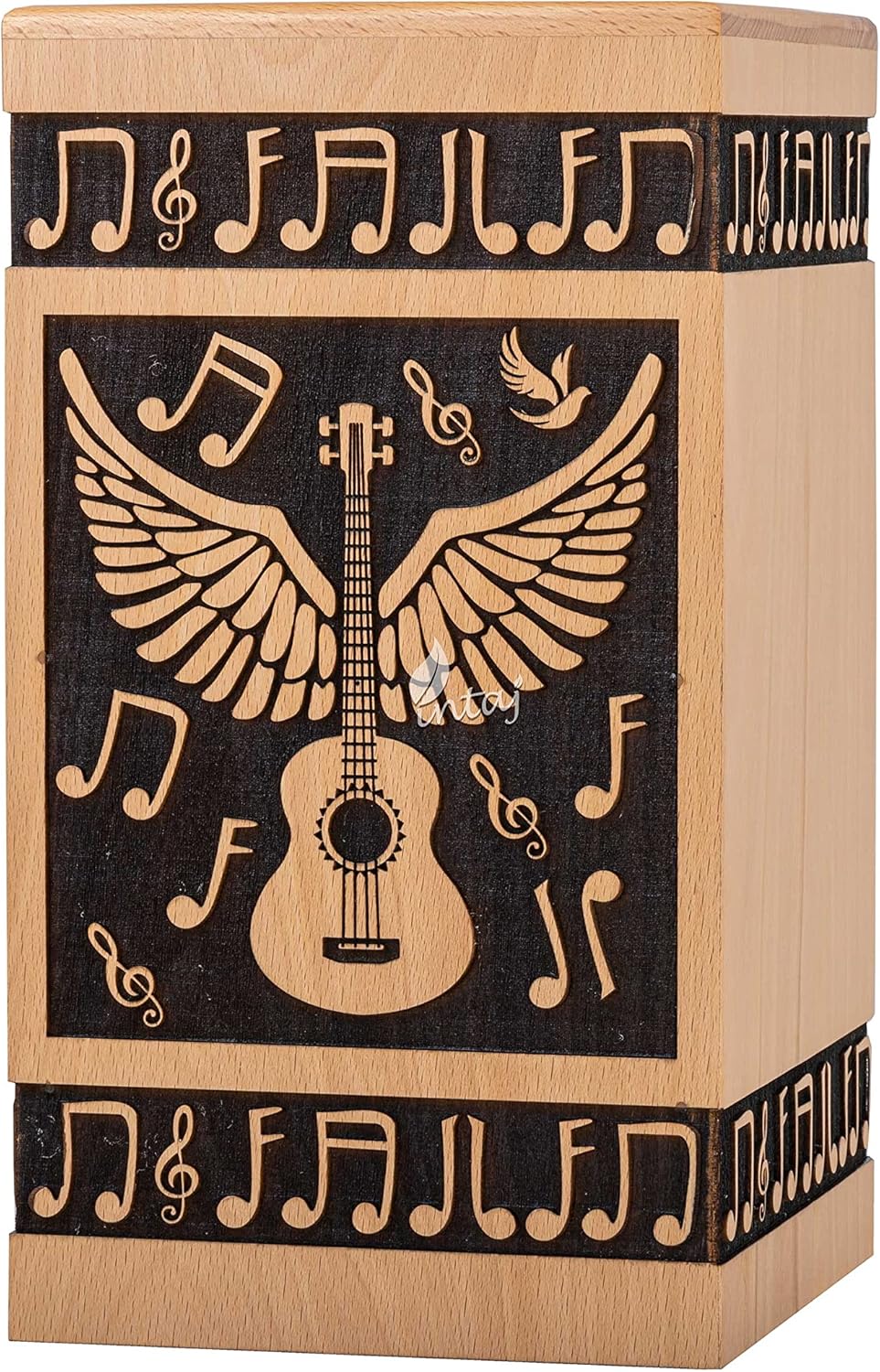 INTAJ Rosewood Urn for Ashes - Handcrafted Wooden Urn Box