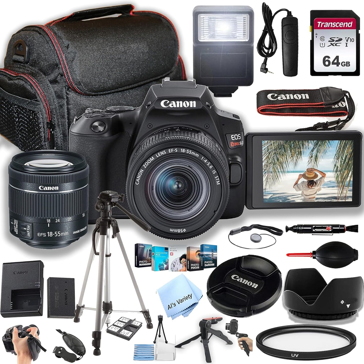 Canon EOS Rebel SL3 DSLR Camera Bundle with 64GB Memory Card