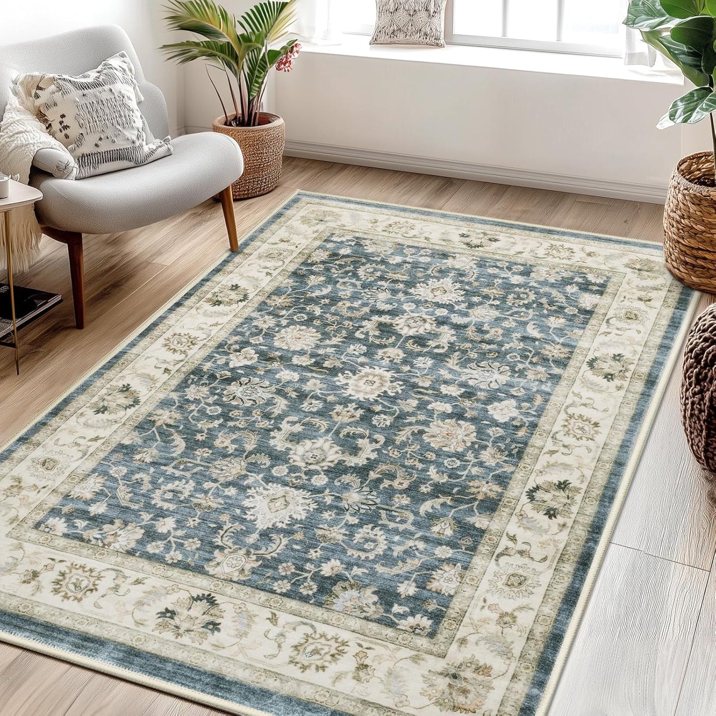 WITSHOCK 5x8 Area Rugs: Stylish Non-Slip Vintage Carpet for Home