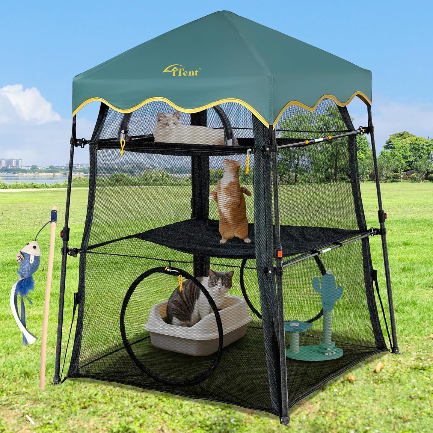 Extra Large Catio Outdoor Cat Enclosure for Pets and Cats