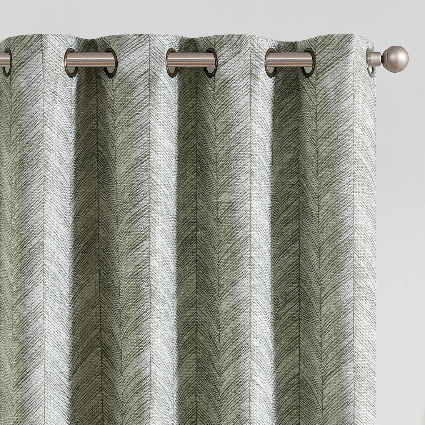 Sage Green Printed Curtains for Living Room and Bedroom Decor