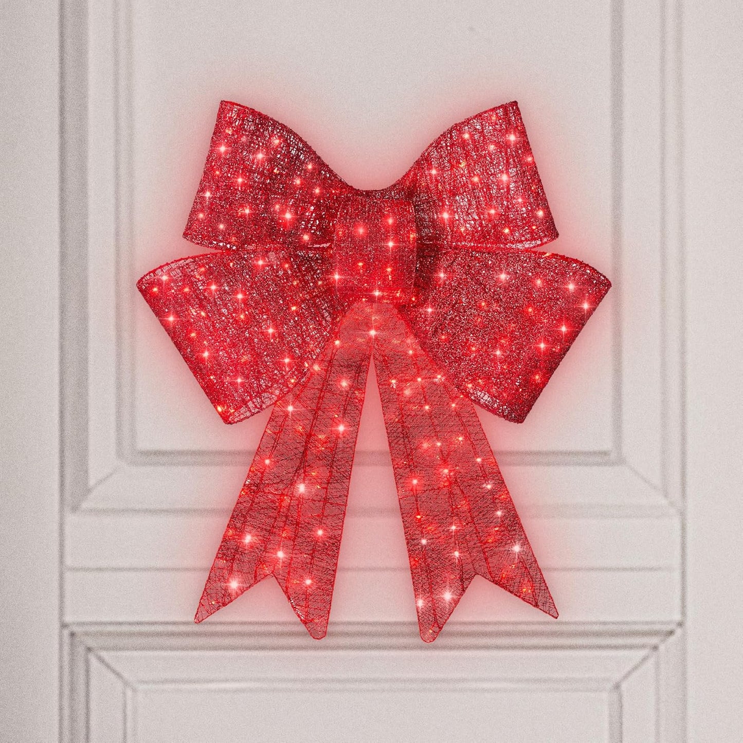 24in Pre-Lit XL Christmas Bow Decoration for Holiday Cheer