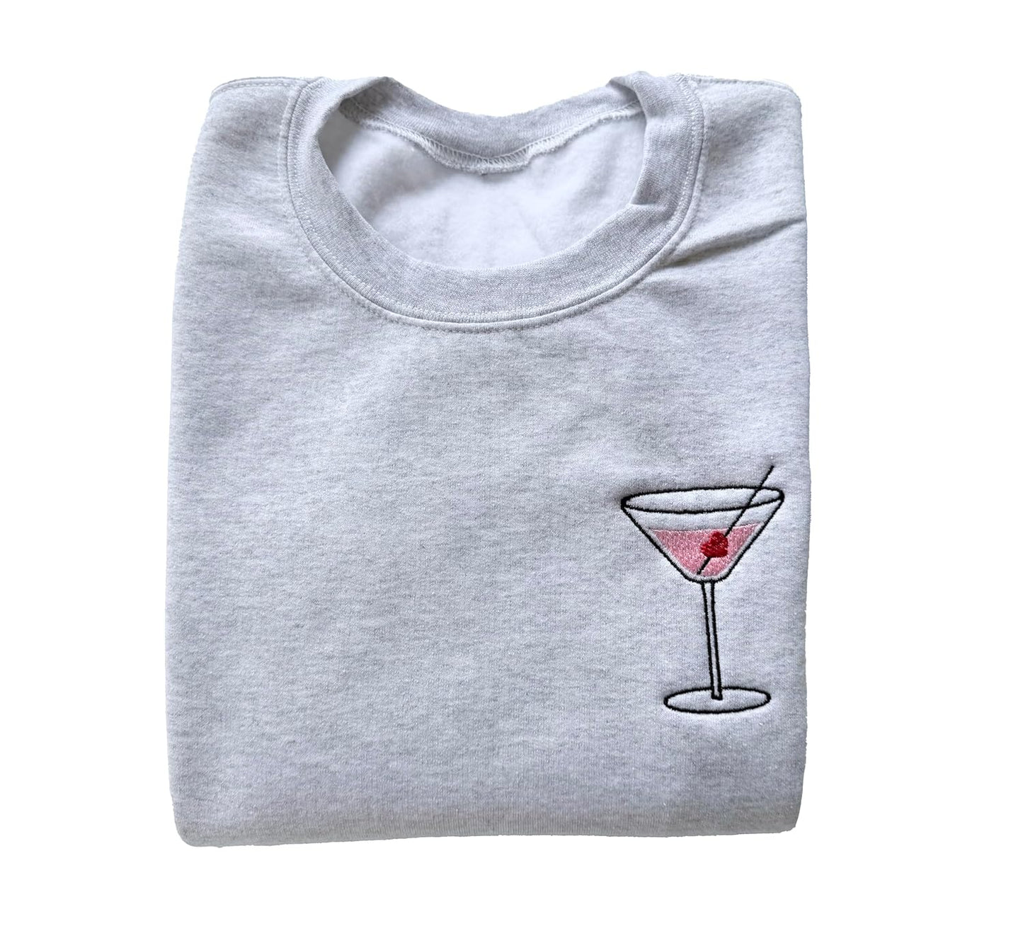 Embroidered Martini Sweatshirt - Galentine's Gift