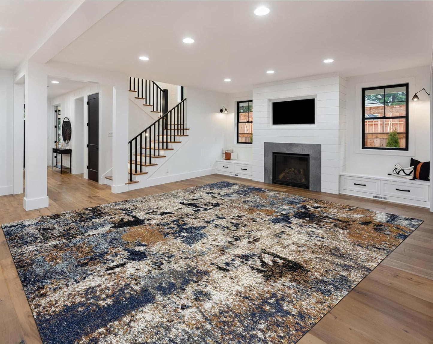 Keen Home Design Area Rugs - 9x12 Non-Shedding Abstract Rugs
