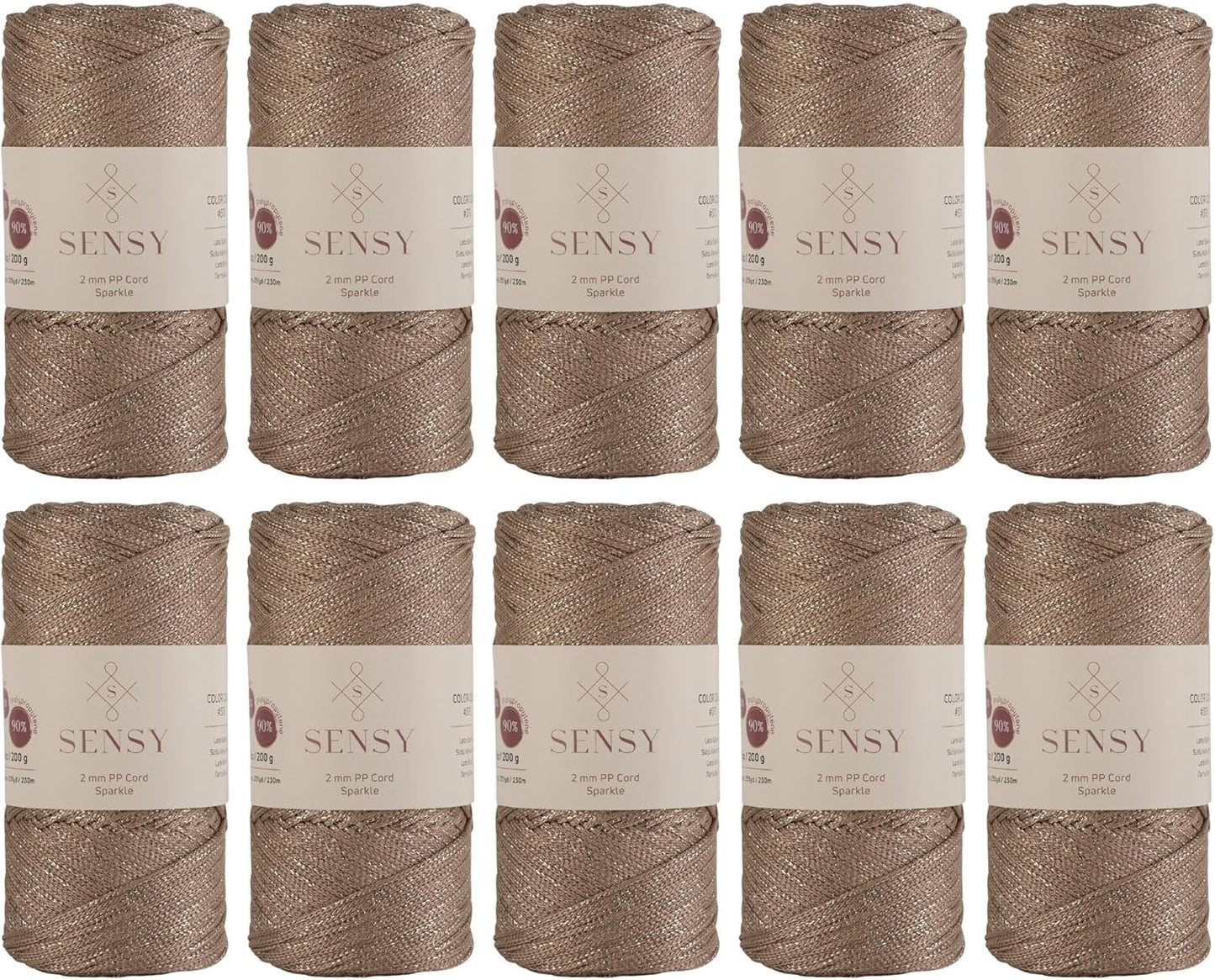 10 Skeins of Sparkle Polyester Rope for Macrame and Crochet