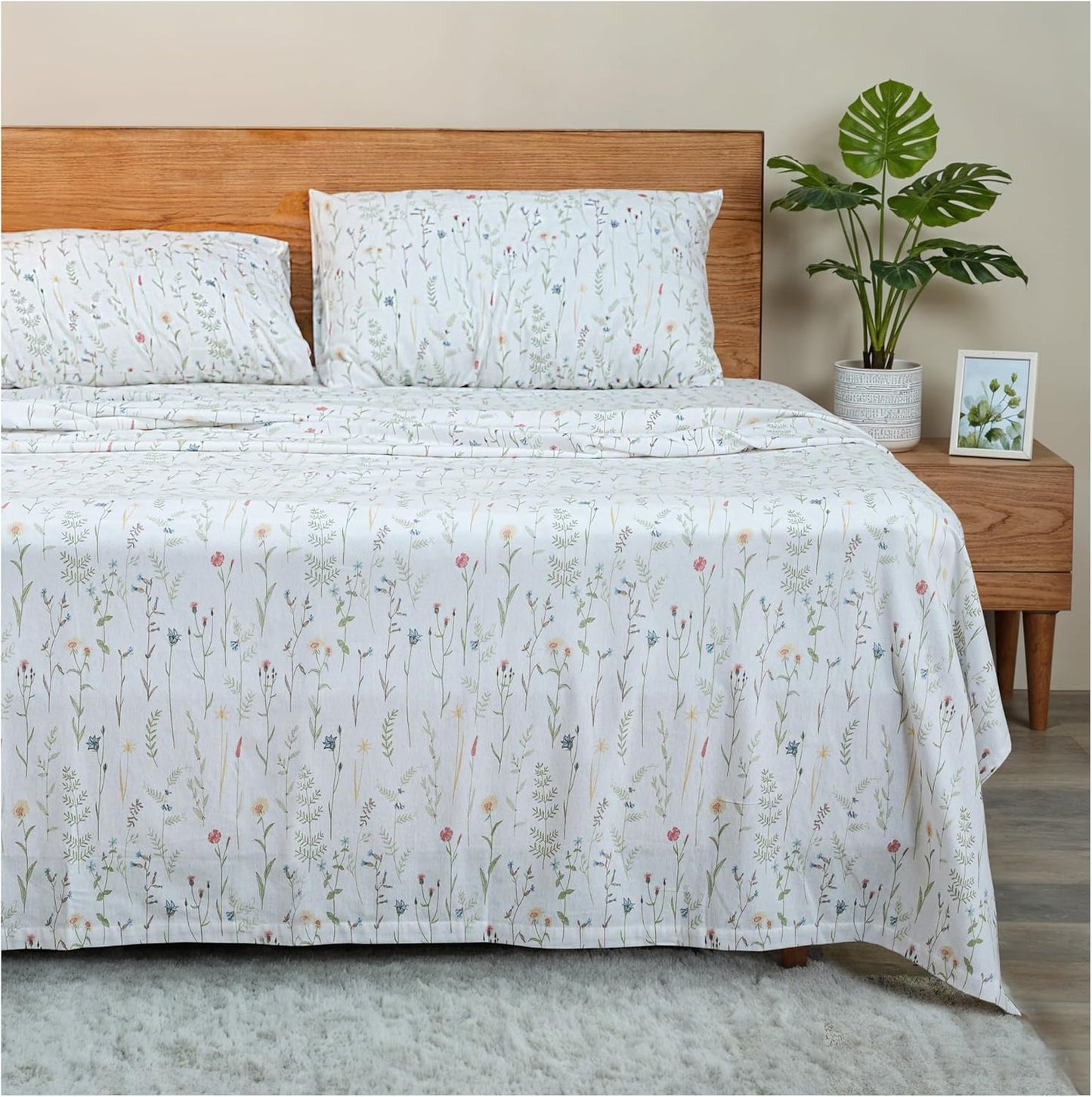 RUVANTI Flannel Sheets Full Size - Soft Organic Cotton Set