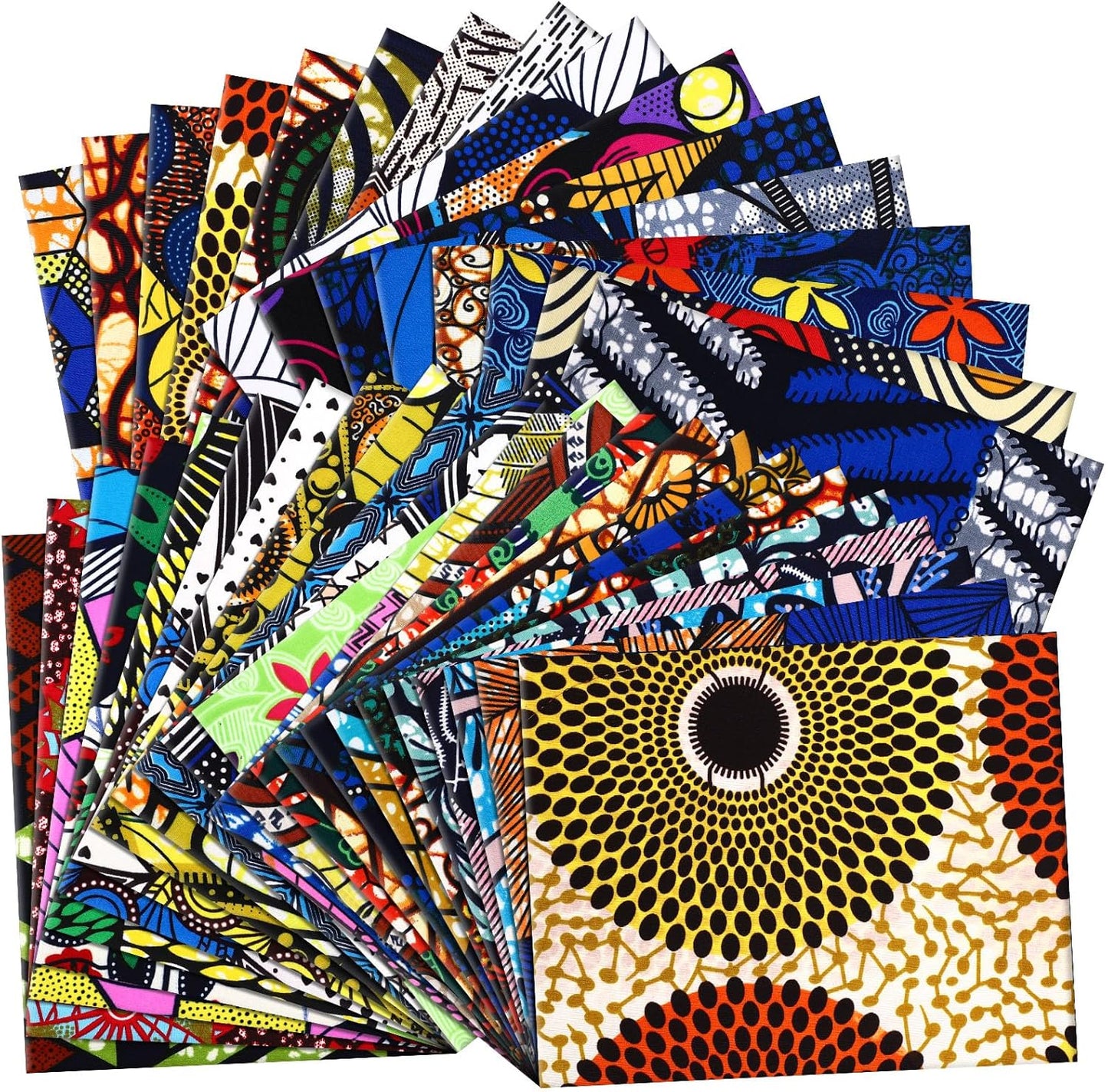 40 Pcs African Cotton Fabric Square for DIY Sewing Projects