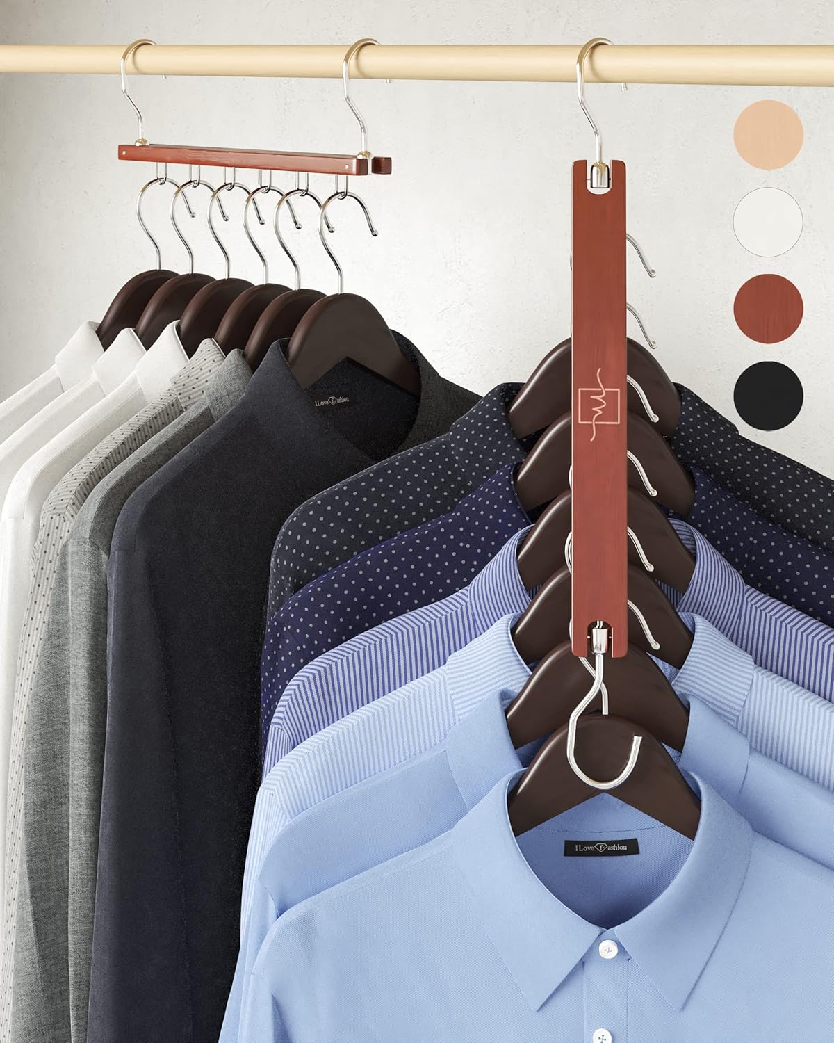 MORALVE Space Saving Hangers for Closet Organization 4 Pack