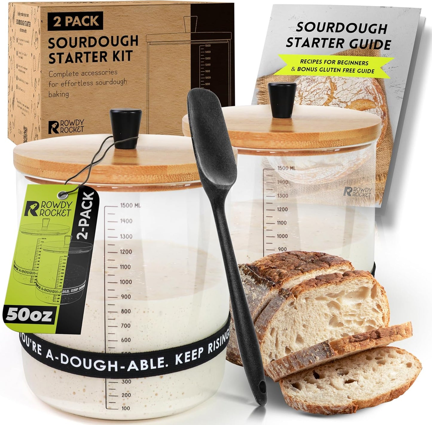 Sourdough Starter Kit with 50oz Jars for Baking Enthusiasts