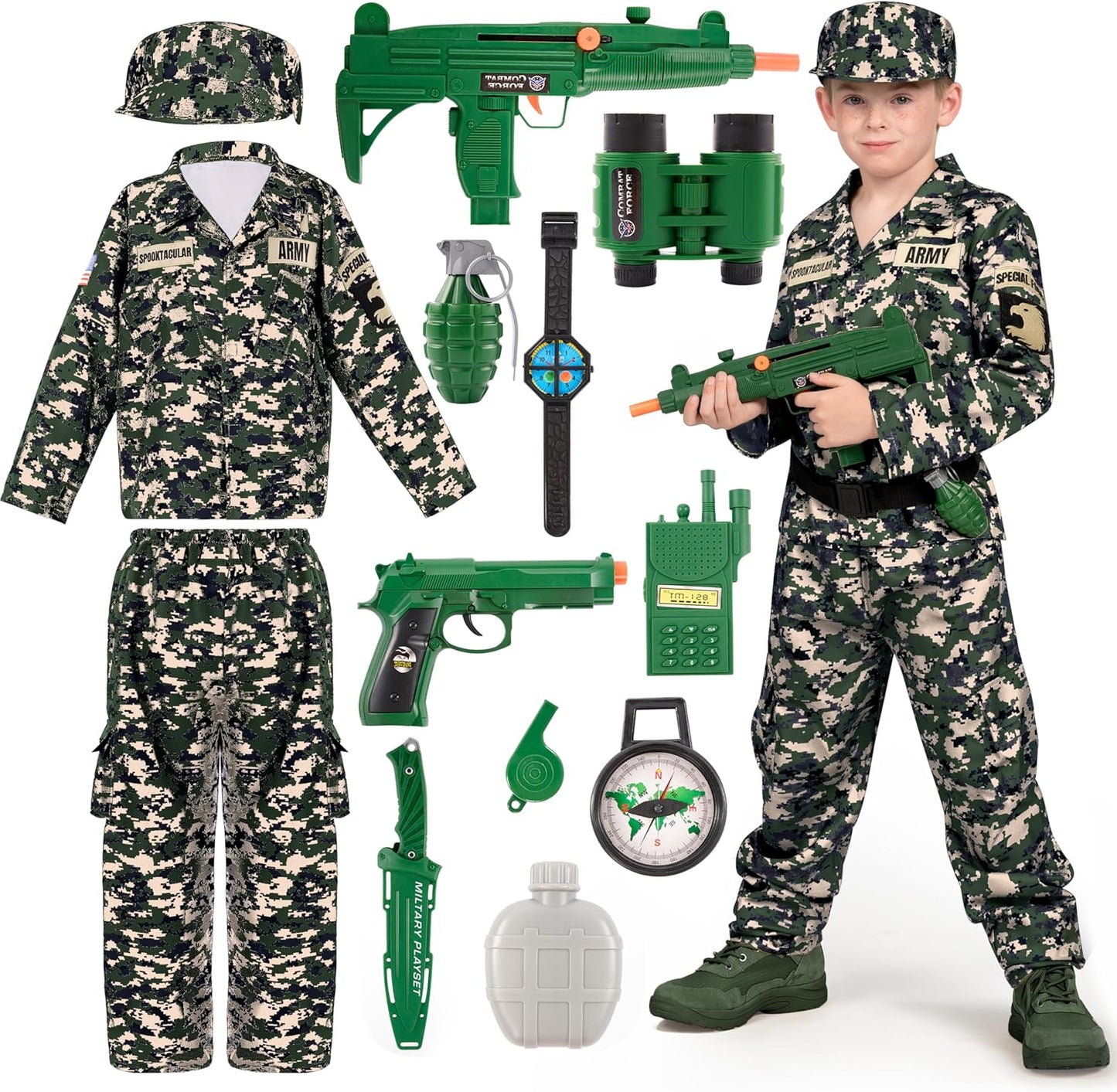Spooktacular Creations Army Costume for Boys - Military DressUp