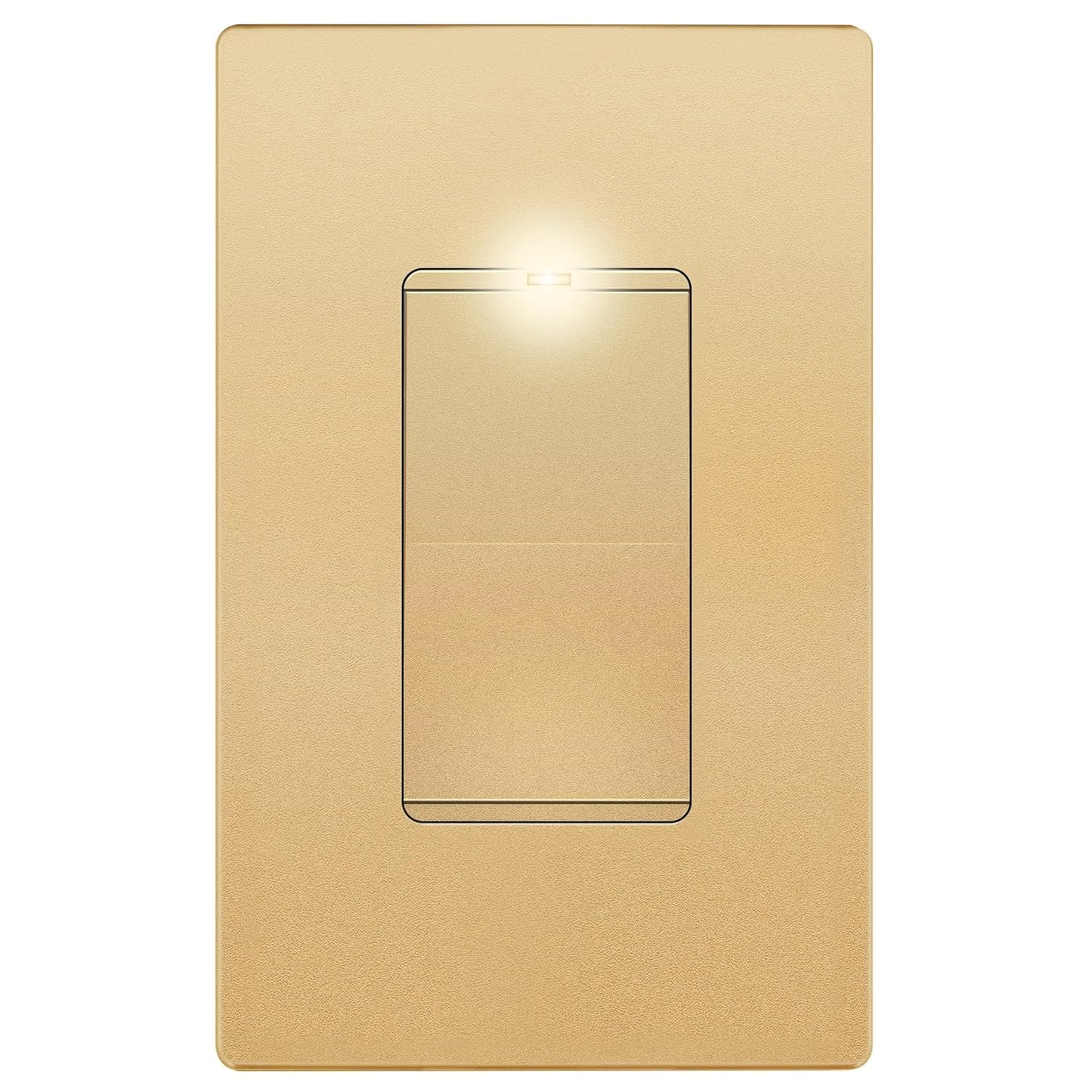 LIDER Minimalist Design Lighted Decorator Switch in Gold Finish