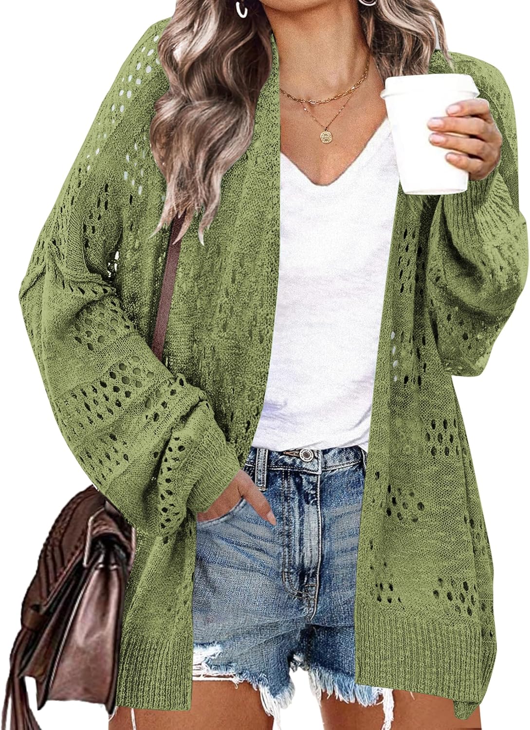 IN'VOLAND Plus Size Crochet Cardigan for Chic Summer Style