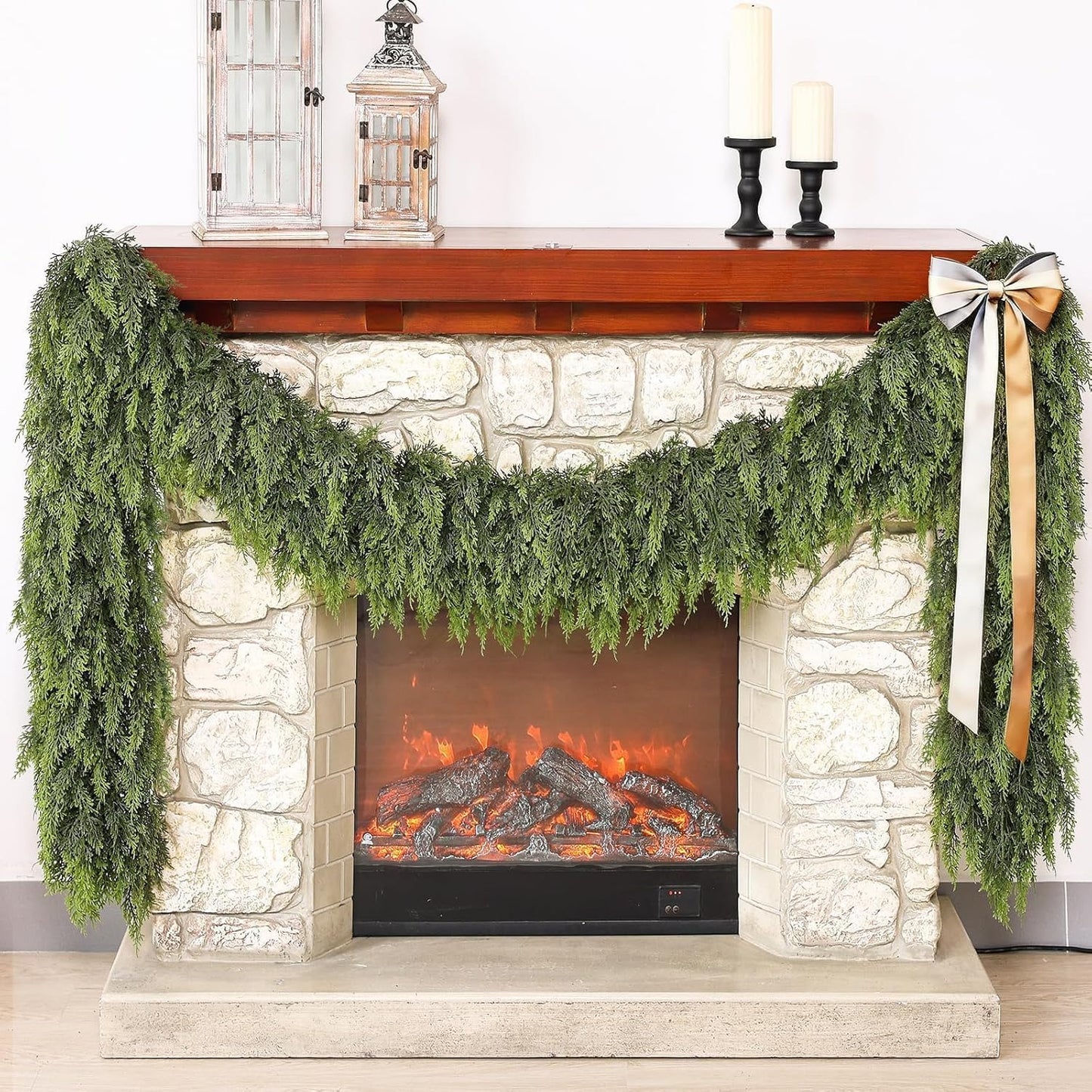 Real Touch Cedar Garland for Festive Indoor and Outdoor Decor