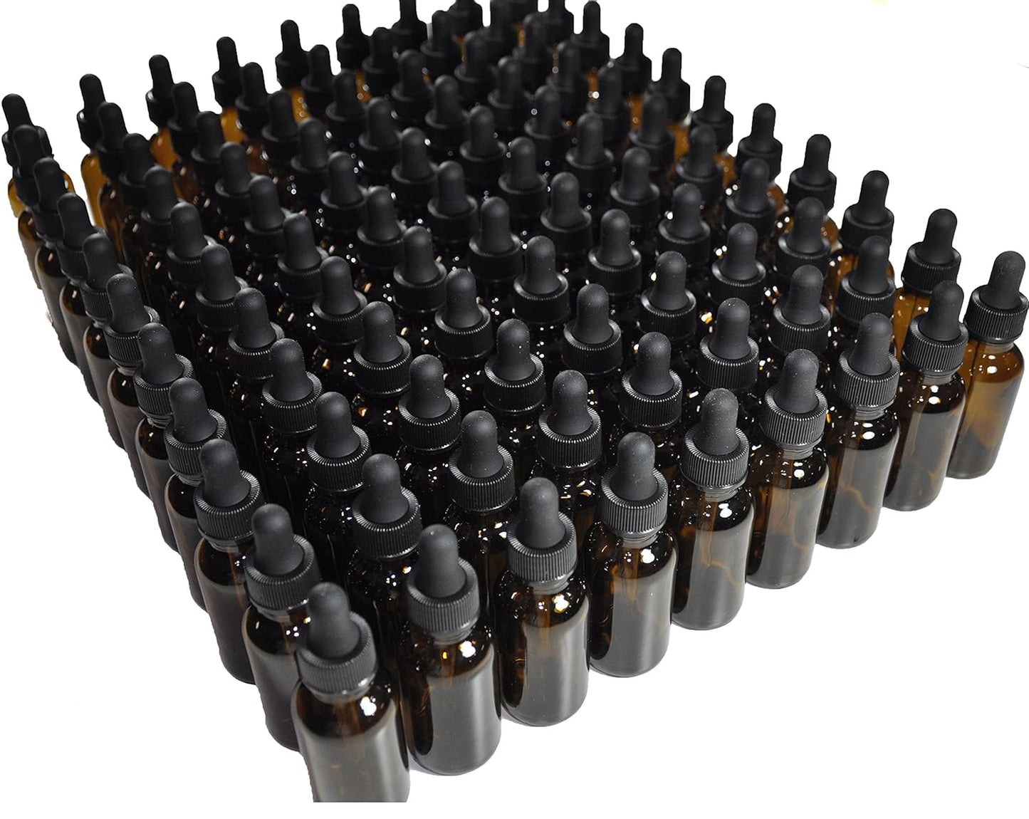 DropperStop 1oz Amber Glass Dropper Bottles - Pack of 99