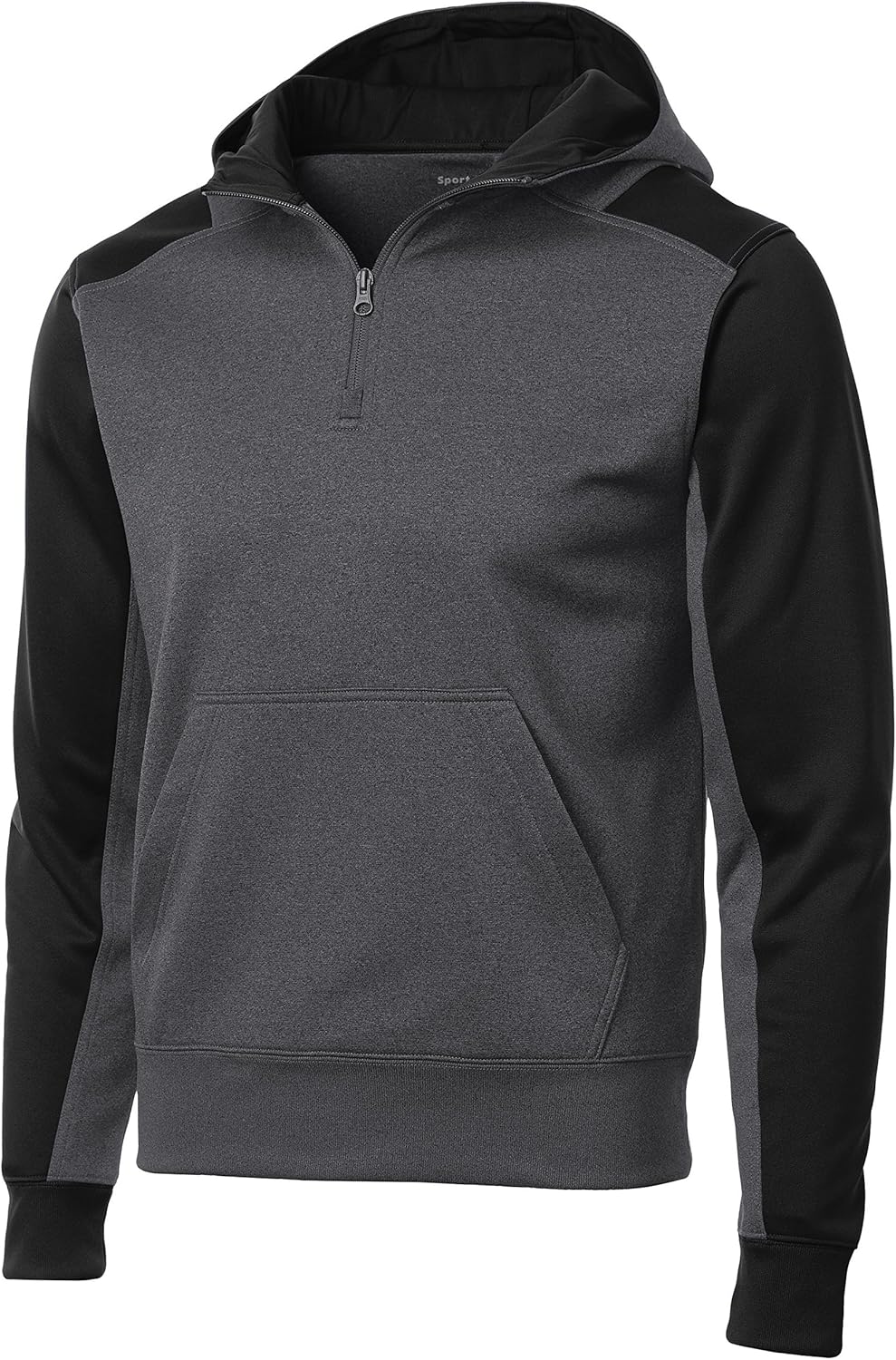 Sleek Colorblock Fleece Hoodie - Warm & Stylish - Graphite/Black