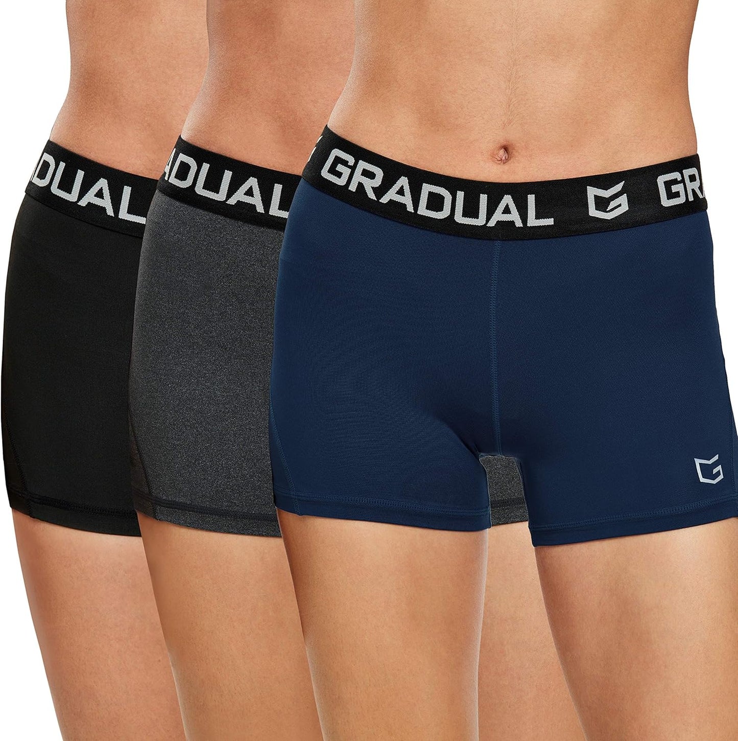 G Gradual Women's Spandex Compression Volleyball Shorts for Comfort