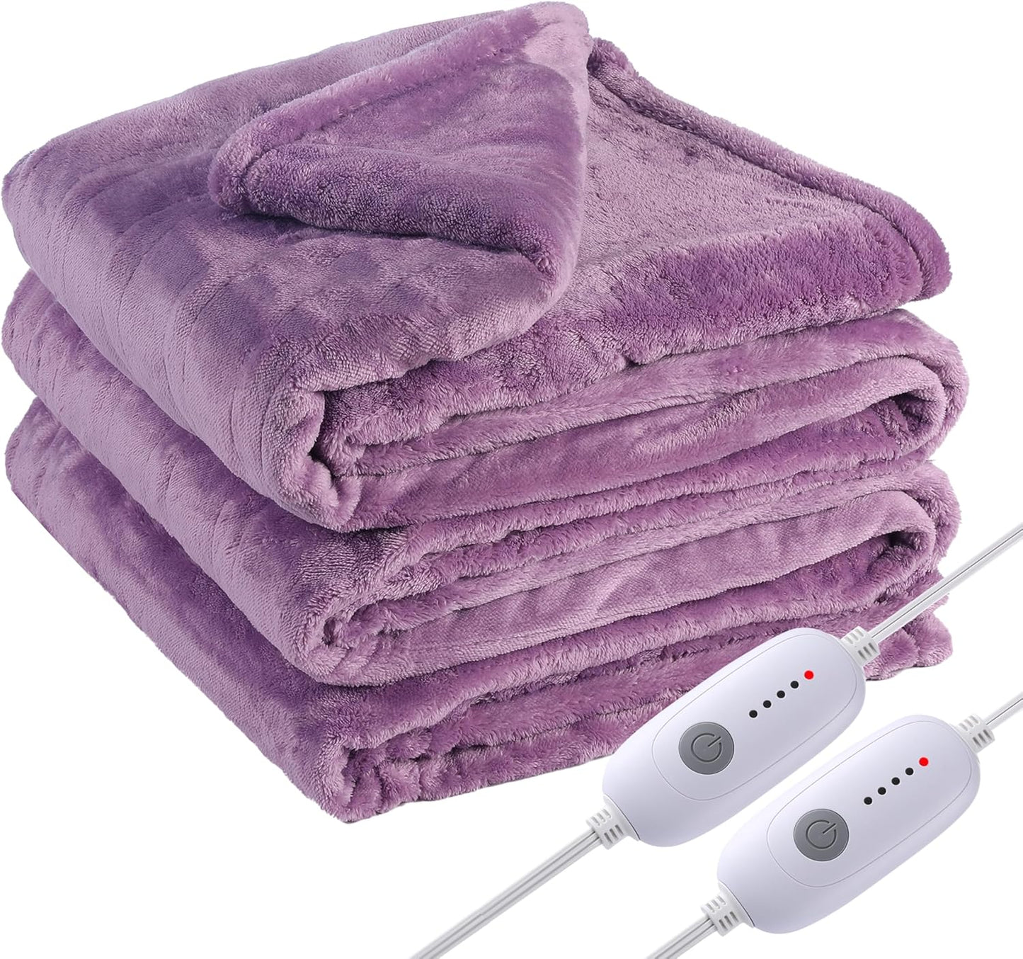 Electric Heated Blanket Queen Size with Dual Controllers for Comfort