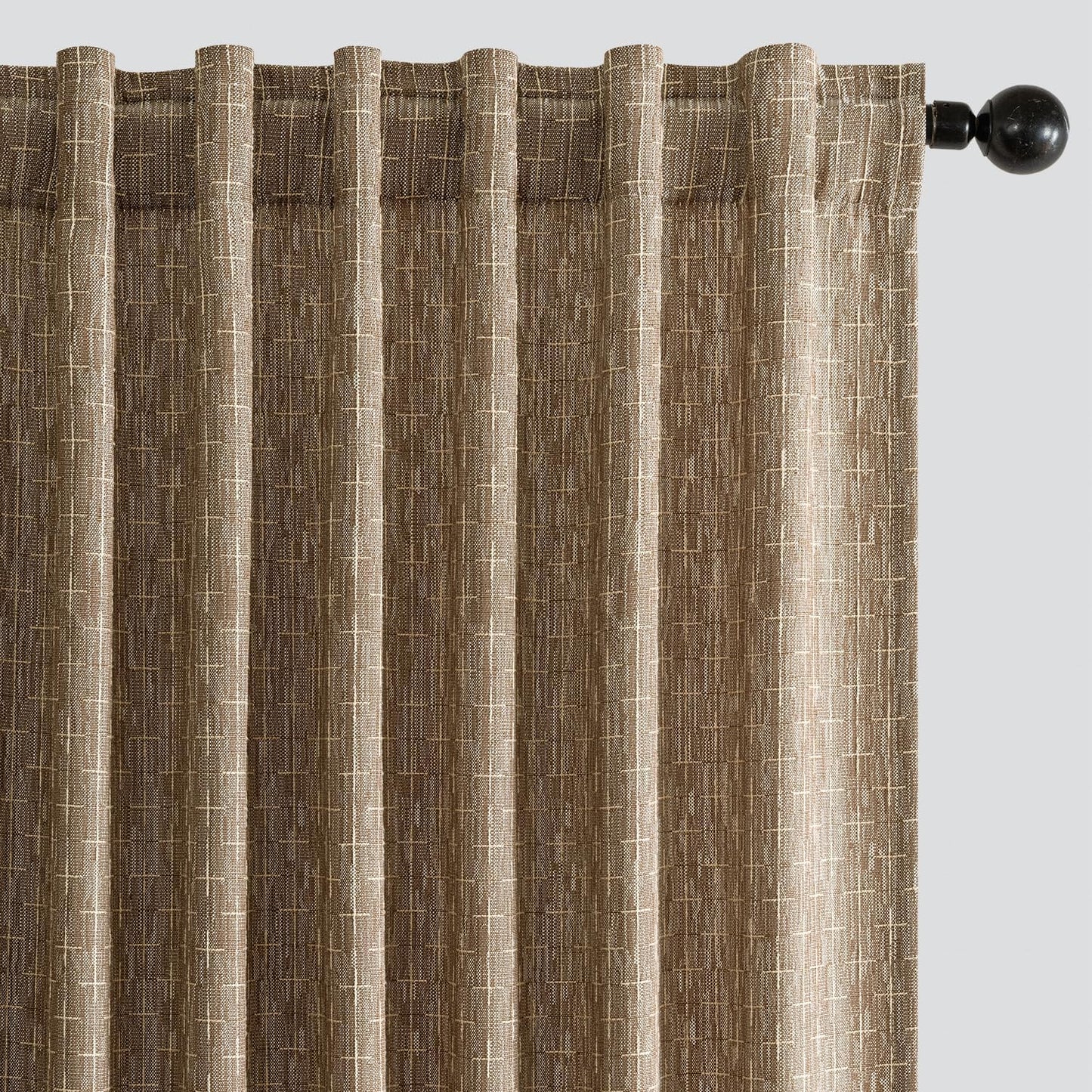 MIULEE Decorative Back Tab Linen Curtains for Modern Homes