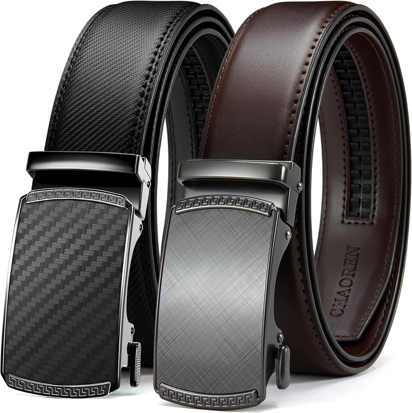 CHAOREN Leather Ratchet Belt for Men - Customizable Fit Style