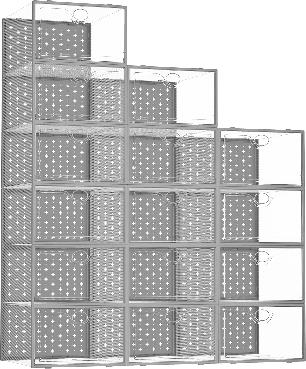X-Large Shoe Storage Boxes for Size 11 Shoes - 15 Pack