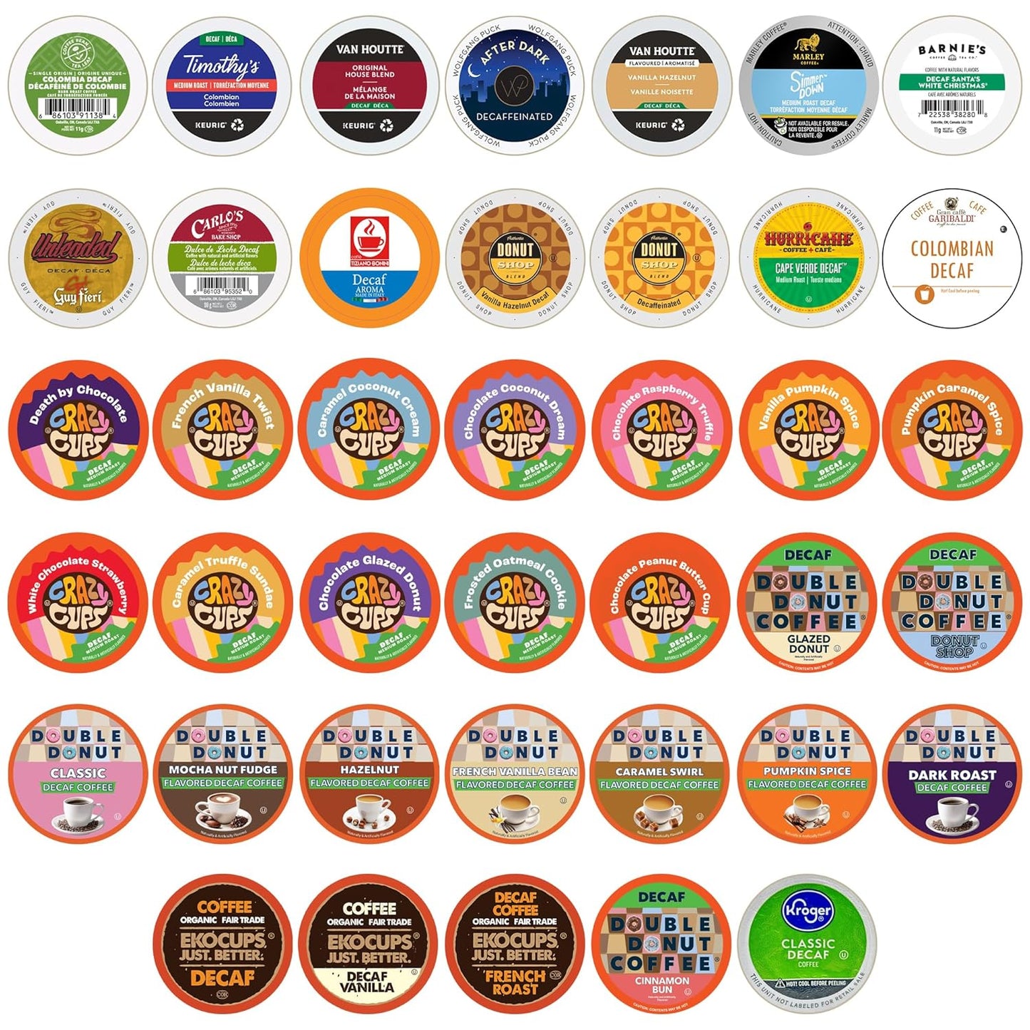 Decaf Flavoured Coffee Variety Pack for Keurig Machines - 40 Count