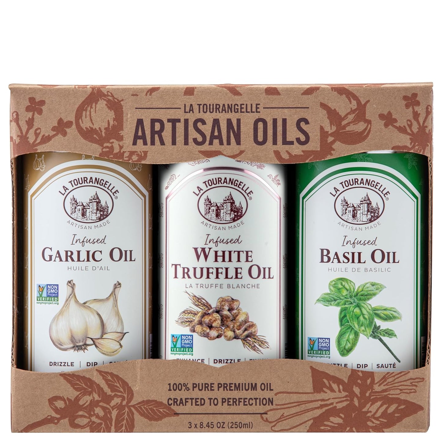 Infused Trio of Oils for Gourmet Cooking and Flavor Enhancements