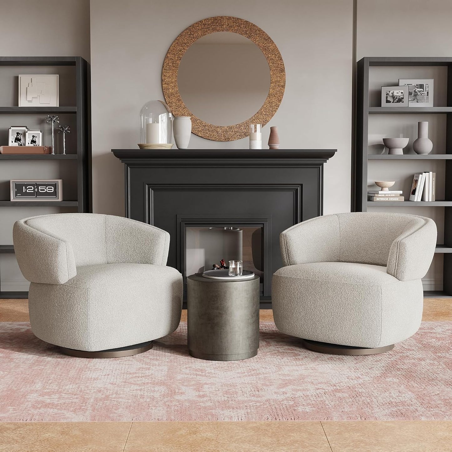Set of 2 Swivel Club Chairs - Stylish & Spacious!