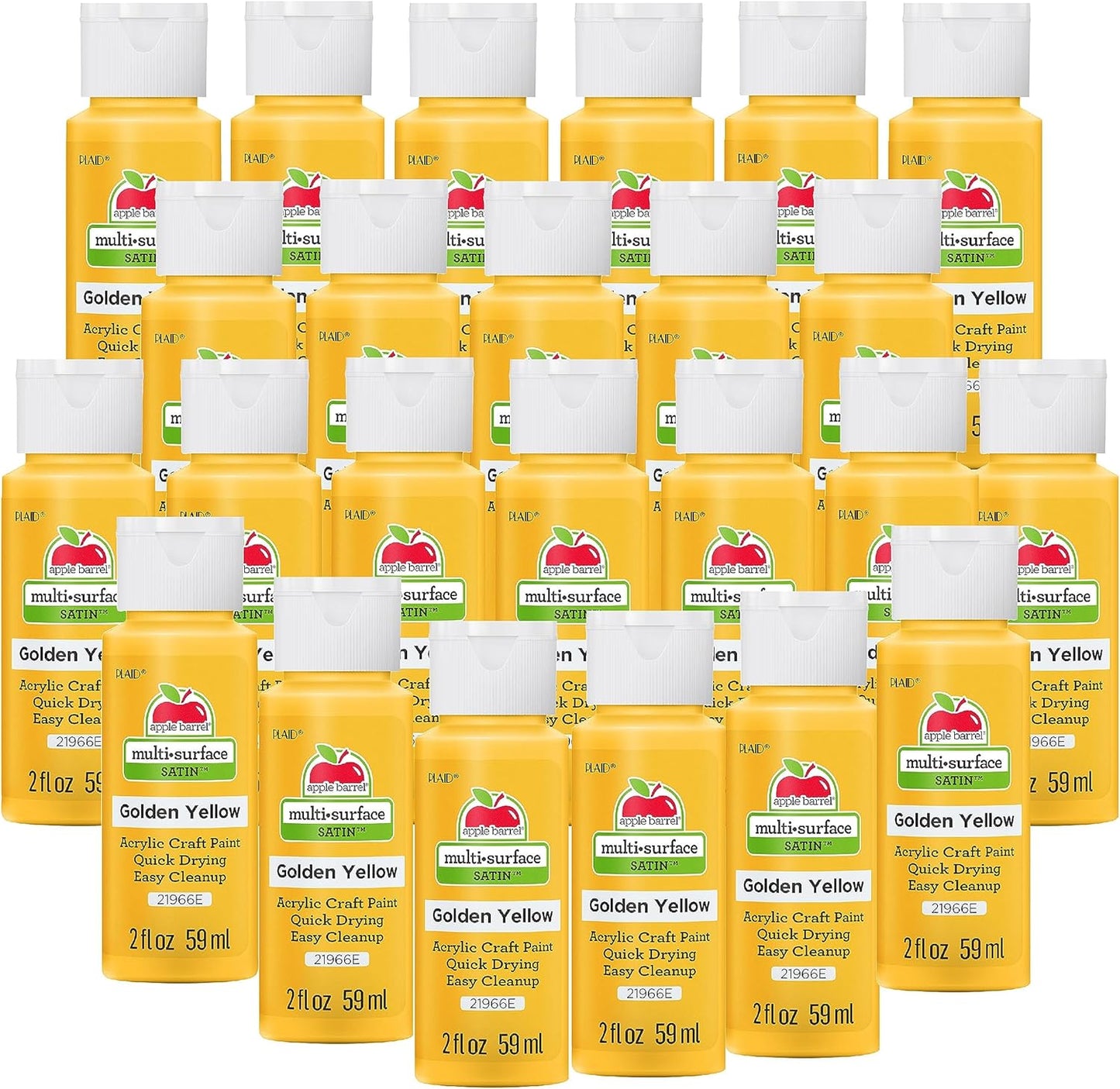 Set of 24 Vibrant Golden Yellow Acrylic Paints